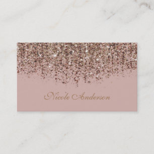 Pink Taupe Bronze Gold Glitzer Glam Visitenkarte