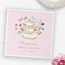 Pink Tea Party Papierplatte Serviette