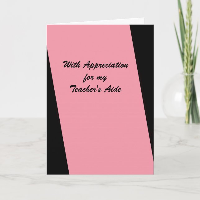 Pink Teacher's Aide Danke (Vorderseite)