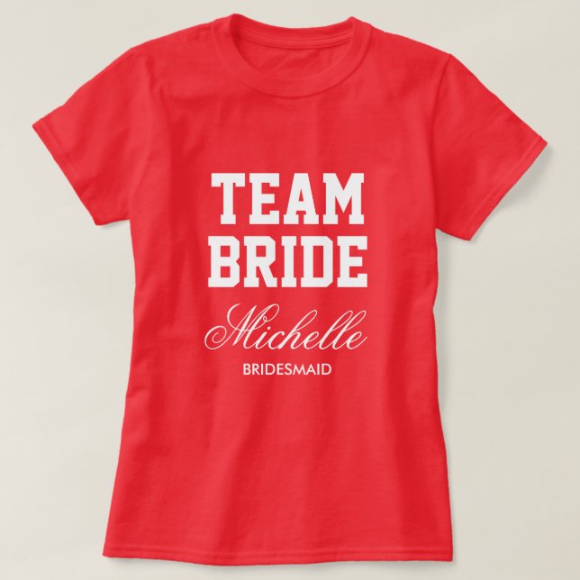 Pink Team Bride Brautparty Fußball Jersey Shirt (Design vorne)