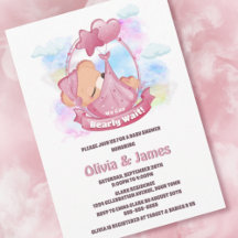 Pink Teddy Baby Dusche