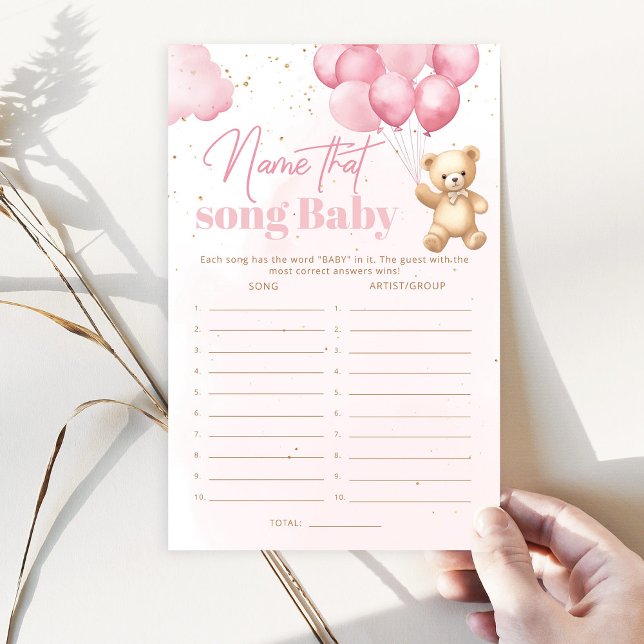 Pink Teddy Bär Name das Lied Baby Dusche Spiel (Von Creator hochgeladen)