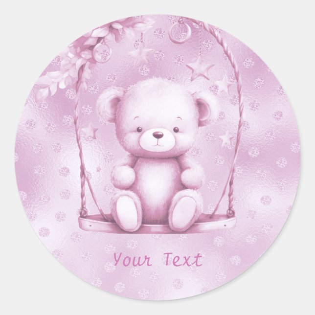 Pink Teddy Bär Sticker (Vorderseite)