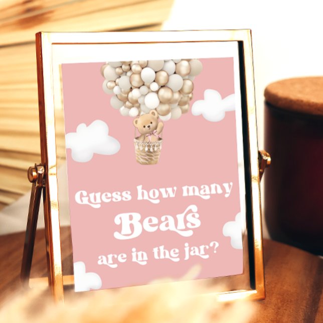 Pink Teddy Bären Balloons schätzen, wie viele Bäre Poster (Von Creator hochgeladen)