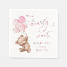 Pink Teddy Bear Baby Dusche abwarten