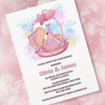 Pink Teddy Bear Baby Dusche