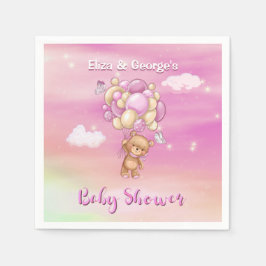 Pink Teddy Bear Baby Dusche Serviette
