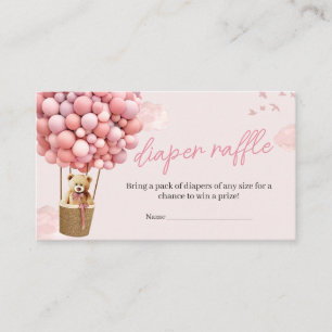 Pink Teddy Bear Balloon Babydusche Windelwanne Begleitkarte