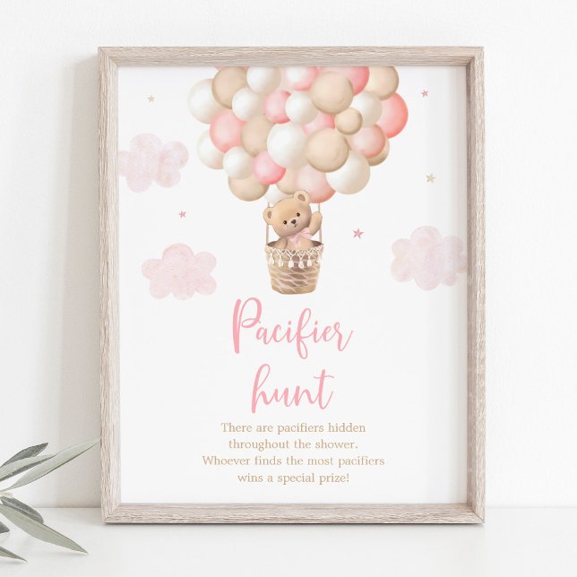 Pink Teddy Bear Balloon Schnuller Hunt Game Poster (Von Creator hochgeladen)