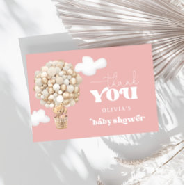 Pink Teddy Bear Balloon Vorab warten Danke Karte