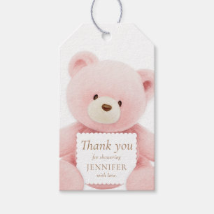 Pink Teddy Bear Danke, dass du Gift Tags bevorzugs Geschenkanhänger