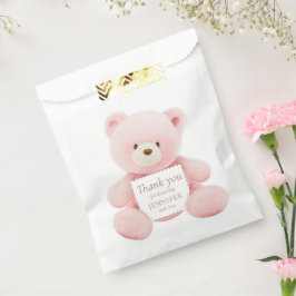Pink Teddy Bear Danke Geschenktütchen