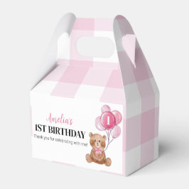 Pink Teddy Bear Erstgeburt Party Gefälligkeitsbox Geschenkschachtel