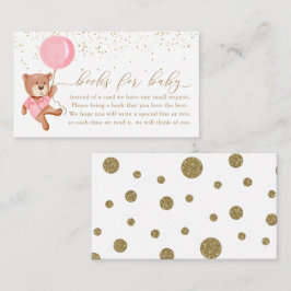 Pink Teddy Bear mit Balloonbüchern für Baby Begleitkarte