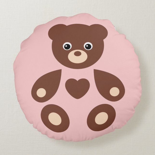 Pink Teddy Bear Monogram Baby Kissen (Rückseite)