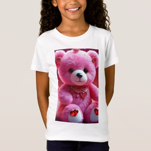 "Pink Teddy Bear Niedlicher T - Shirt für alle Alt (Vorderseite)