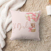 Pink Teddy Bear Oh Girl Balloon Babydusche