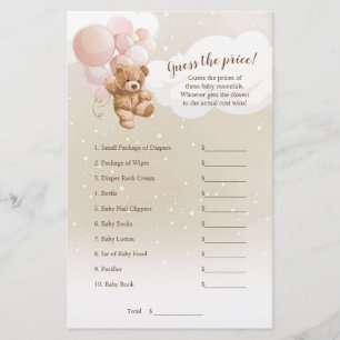 Pink Teddy Bear rät das Preisspiel Flyer