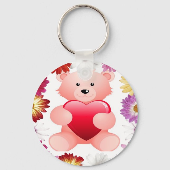 Pink Teddy Bear Schlüsselanhänger (Vorderseite)