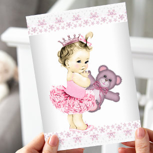 Pink Teddy Bear Tutu Princess Baby Dusche Einladung