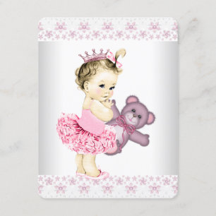Pink Teddy Bear Tutu Princess Baby Dusche Einladung