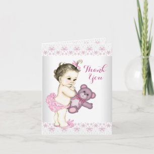 Pink Teddy Bear Vielen Dank Dankeskarte