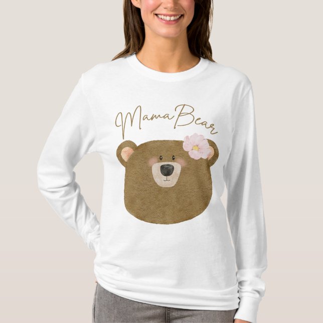 Pink Teddy Bearly Wait Mama Bear Girl Baby Dusche T-Shirt (Vorderseite)