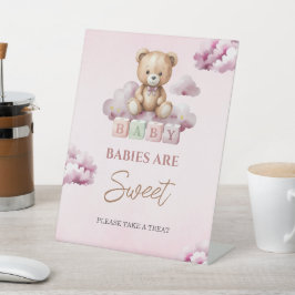 Pink Teddy Candy Stars Babies sind süßes Baby Sockelschild