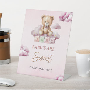 Pink Teddy Candy Stars Babies sind süßes Baby Sockelschild