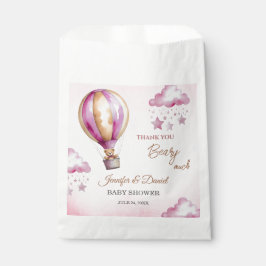 Pink Teddy Clouds Baby Girl Vielen Dank Geschenktütchen