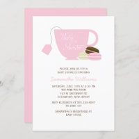 Pink Tee Cup und Macarons Girl Baby Dusche