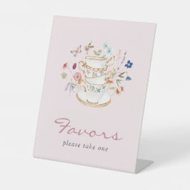 Pink Tee Gastgeschenke Pedestal Schild