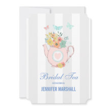 Pink Teekanne mit Blume & Butterflies Bridal Tee