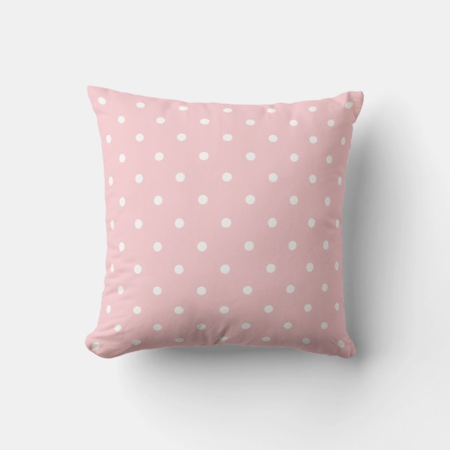 Pink Template White Polka Dot Trend Elegante Paste Kissen (Vorderseite)