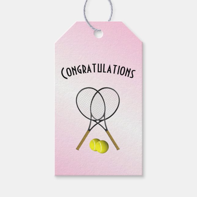 Pink Tennis Design Geschenkanhänger (Vorderseite)