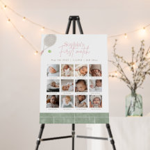 Pink Tennis First Birthday Preppy Classic Girl 