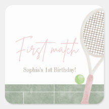 Pink Tennis First Birthday Preppy Classic Party