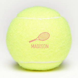 Pink Tennis Monogram Name Custom Personalisiert Tennisbälle