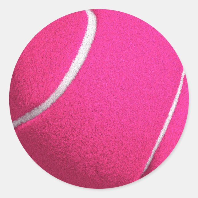 Pink Tennis Runder Aufkleber (Vorderseite)
