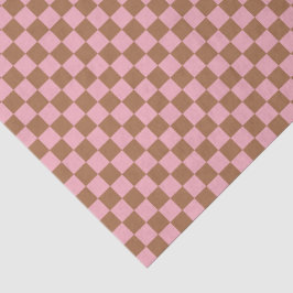 Pink Terracotta Checkerboard Checkered Girly Retro Seidenpapier