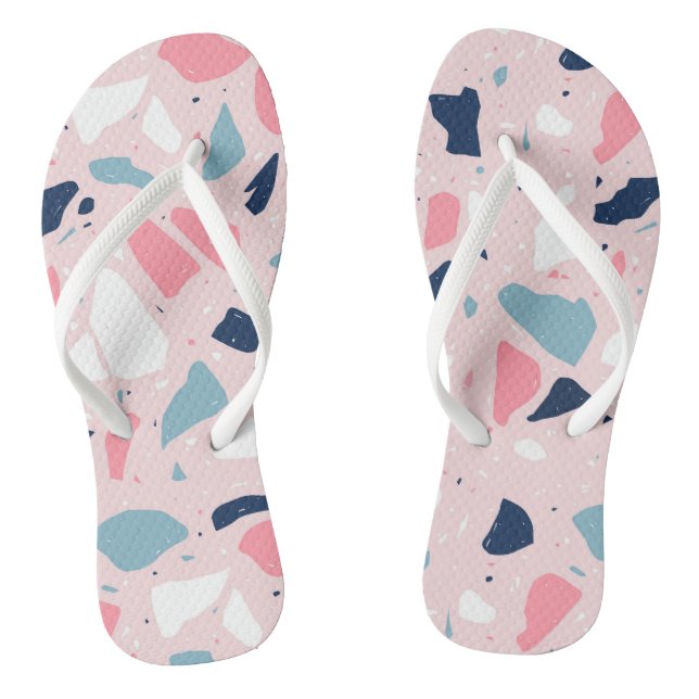 Pink Terrazzo Muster Flip Flops (Fußbett)