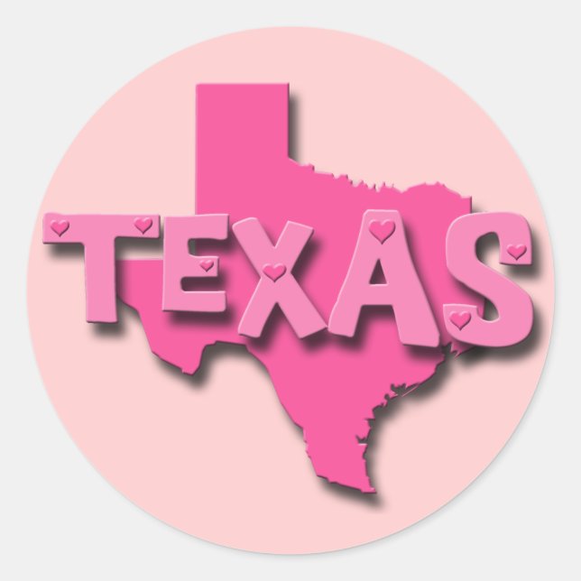 PINK TEXAS RUNDER AUFKLEBER (Vorderseite)