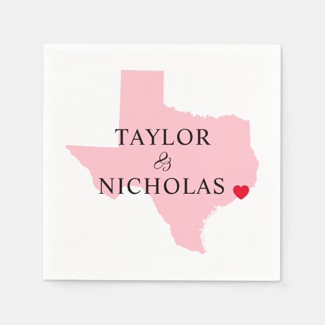 Pink Texas Wedding Serviette (Vorderseite)