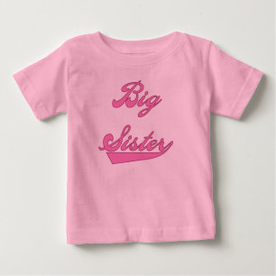 Pink Text Big Sster Baby T-shirt