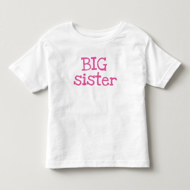Pink Text Big Sster Kleinkind T-shirt (Vorderseite)