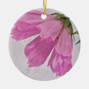 Pink Textured Cosmo Blume Keramik Ornament