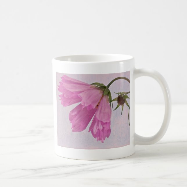 Pink Textured Cosmo Blume Tasse (Rechts)