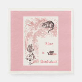 Pink Thema Vintage Alice im Wunderland Tee Party Serviette