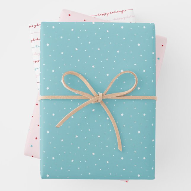 Pink Theme Holiday Wrapping Paper Sheets Geschenkpapier Set (Beispiel)