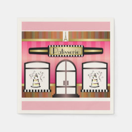 Pink Theme Paris Französisch Patisserie Papier Nap Serviette